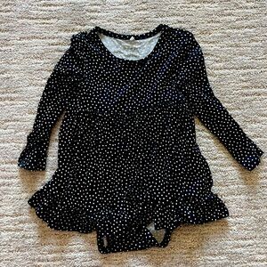 Posh Peanut Long Sleeve Ruffled Bodysuit Dress 12-18 months